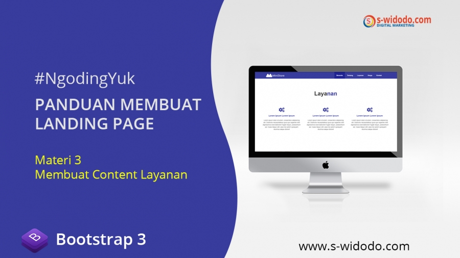 Panduan Membuat Landing Page Dengan Bootstrap 3 - Materi 3 Membuat Content Layanan