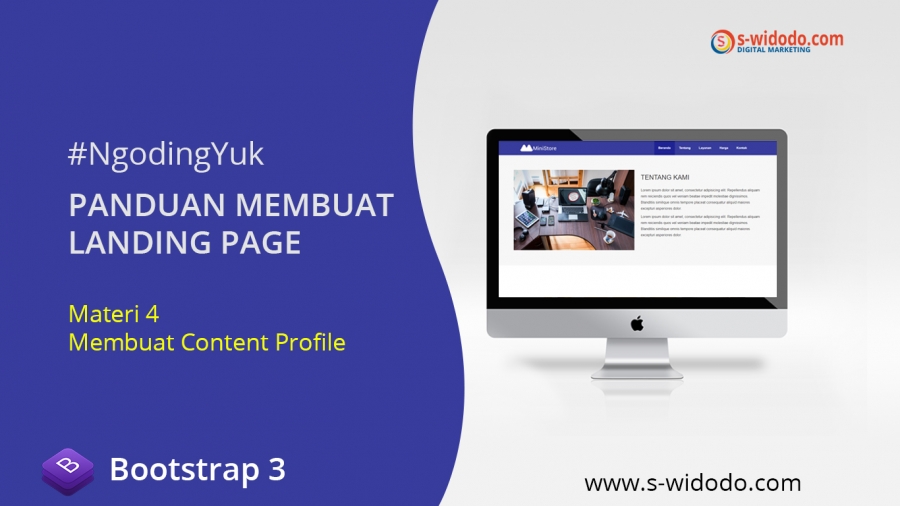 Panduan Membuat Landing Page Dengan Bootstrap 3 - Materi 4 Membuat Content Profile